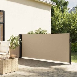 Auvent latéral rétractable beige 100x500 cm 