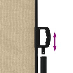 Auvent latéral rétractable beige 100x500 cm 