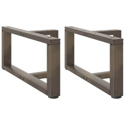 Pieds de table basse en T, 2 pièces, noir, 60 x 25 x (30-31) cm, acier 