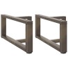 Pieds de table basse en T, 2 pièces, noir, 60 x 25 x (30-31) cm, acier 