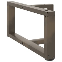 Pieds de table basse en T, 2 pièces, noir, 60 x 25 x (30-31) cm, acier 