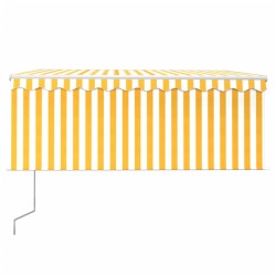 Auvent rétractable automatique avec store 3,5x2,5 m Jaune blanc   