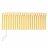 Auvent rétractable automatique avec store 3,5x2,5 m Jaune blanc   