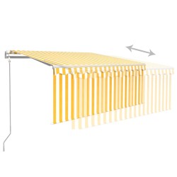 Auvent rétractable automatique avec store 3,5x2,5 m Jaune blanc   