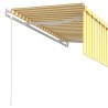 Auvent rétractable automatique avec store 3,5x2,5 m Jaune blanc   
