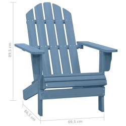 Chaise de jardin Adirondack bois de sapin massif bleu 