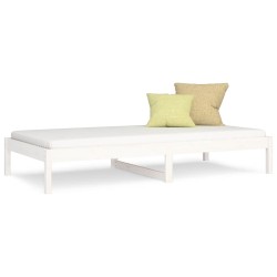 Lit de jour sans matelas blanc 80x200 cm bois de pin massif 