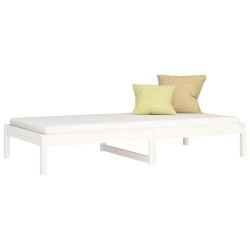 Lit de jour sans matelas blanc 80x200 cm bois de pin massif 