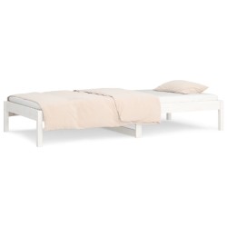 Lit de jour sans matelas blanc 80x200 cm bois de pin massif 