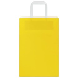 Sacs en papier 50 pcs avec poignées jaune 21x11x31 cm 