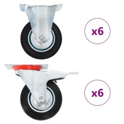 12 pcs Roulettes 100 mm 