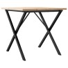 Table à manger cadre en X 80x80x75,5cm bois de pin massif acier 