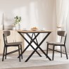 Table à manger cadre en X 80x80x75,5cm bois de pin massif acier 