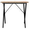 Table à manger cadre en X 80x80x75,5cm bois de pin massif acier 