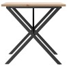 Table à manger cadre en X 80x80x75,5cm bois de pin massif acier 
