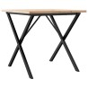Table à manger cadre en X 80x80x75,5cm bois de pin massif acier 