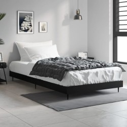 Cadre de lit sans matelas noir 90x190 cm bois ingénierie 