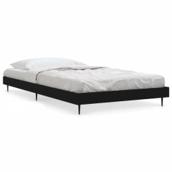 Cadre de lit sans matelas noir 90x190 cm bois ingénierie 