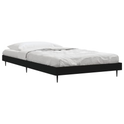 Cadre de lit sans matelas noir 90x190 cm bois ingénierie 