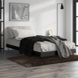 Cadre de lit sans matelas noir 90x190 cm bois ingénierie 