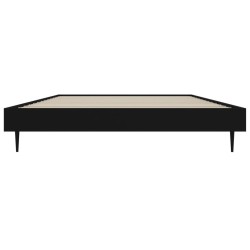 Cadre de lit sans matelas noir 90x190 cm bois ingénierie 