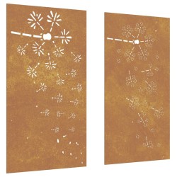 Décorations murales de jardin 2pcs 105x55 cm design de fleur 
