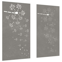 Décorations murales de jardin 2pcs 105x55 cm design de fleur 