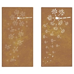 Décorations murales de jardin 2pcs 105x55 cm design de fleur 
