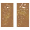 Décorations murales de jardin 2pcs 105x55 cm design de fleur 