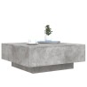 Table basse avec lumières LED gris béton 80x80x31 cm 