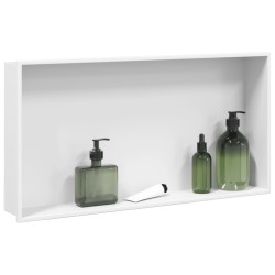 Niche de douche blanc mat 62x32x9 cm acier inoxydable 