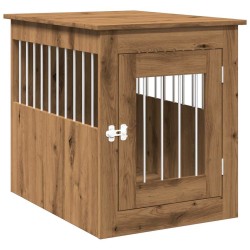 Meuble de cage pour chiens chêne artisanal 55x75x65 cm 