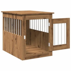 Meuble de cage pour chiens chêne artisanal 55x75x65 cm 