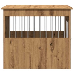 Meuble de cage pour chiens chêne artisanal 55x75x65 cm 