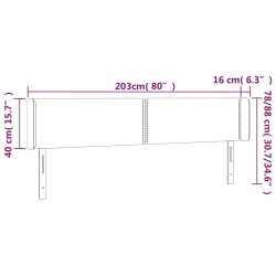 Tête de lit à LED Cappuccino 203x16x78/88 cm Similicuir 