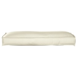 Coussin de palette pour dossier crème 120x40x12 cm en tissu Oxford 