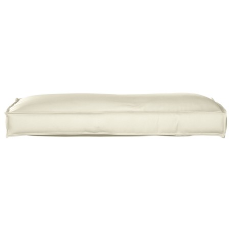 Coussin de palette pour dossier crème 120x40x12 cm en tissu Oxford 