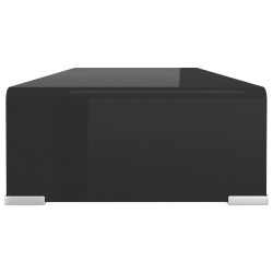 Meuble TV/support pour moniteur 70x30x13 cm verre noir 