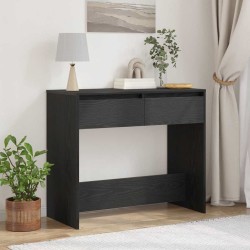 Table console chêne noir 89x41x76,5 cm bois d'ingénierie 
