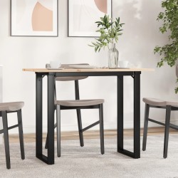 Table à manger cadre en O 100x50x75 cm bois de pin massif acier 