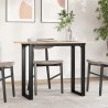 Table à manger cadre en O 100x50x75 cm bois de pin massif acier 