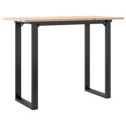 Table à manger cadre en O 100x50x75 cm bois de pin massif acier 