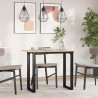 Table à manger cadre en O 100x50x75 cm bois de pin massif acier 
