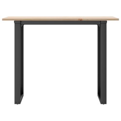 Table à manger cadre en O 100x50x75 cm bois de pin massif acier 