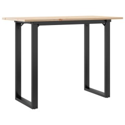 Table à manger cadre en O 100x50x75 cm bois de pin massif acier 