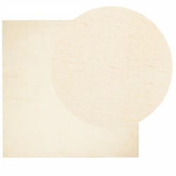 Tapis HUARTE à poils courts doux et lavable crème 200x200 cm 