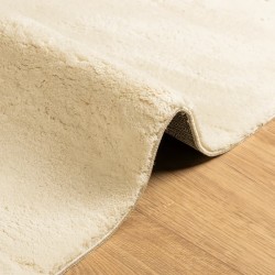 Tapis HUARTE à poils courts doux et lavable crème 200x200 cm 