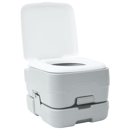 Toilette de camping portablegrise 10L réservoir d'eau douce et 10L réservoir à déchets 