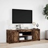 Meuble TV avec LED chêne fumé 139,5x34x50 cm bois d'ingénierie 
