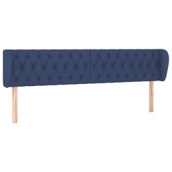 Tête de lit avec oreilles Bleu 203x23x78/88 cm Tissu 